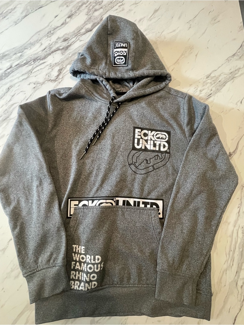 Ecko Unlimited Men's Gray Logo Hoodie Sweatshirt. Read…